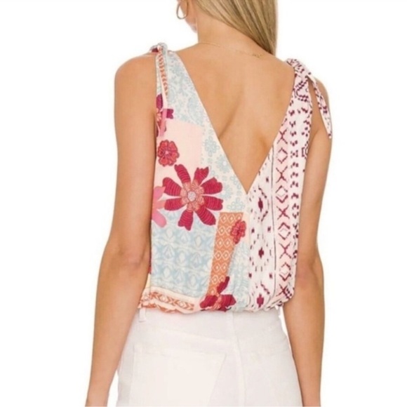 π Free People Tied to You Print Floral Tie Shoulder Tank - Picture 3 of 4